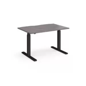 Image of Dams Elev8 Touch straight sit-stand desk 1200mm x 800mm - Black frame, grey oak