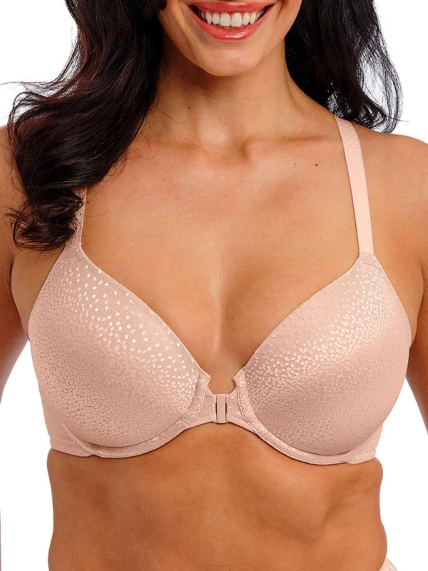 Image of Wacoal Womens Back Appeal Front Fastener Bra in Pink Size: 36D Pink Female 36D
