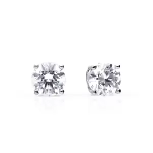 Image of Diamonfire Silver Zirconia 0.75ct Four Claw Stud Earrings