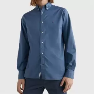 Image of Tommy Hilfiger Mens Flex Poplin Long Sleeved Shirt - Blue Coast - L