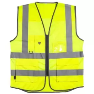 Image of Warrior Unisex Adult Executive Hi-Vis Mesh Waistcoat (L) (Fluorescent Yellow)