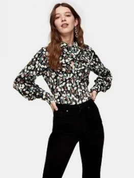 Image of Topshop Twist Neck Oriental Blouse - Multi