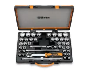 Image of Beta Tools 920/C37 42pc 1/2" Sq Dr Bi-Hex Metric/AF Socket & Accessory Set