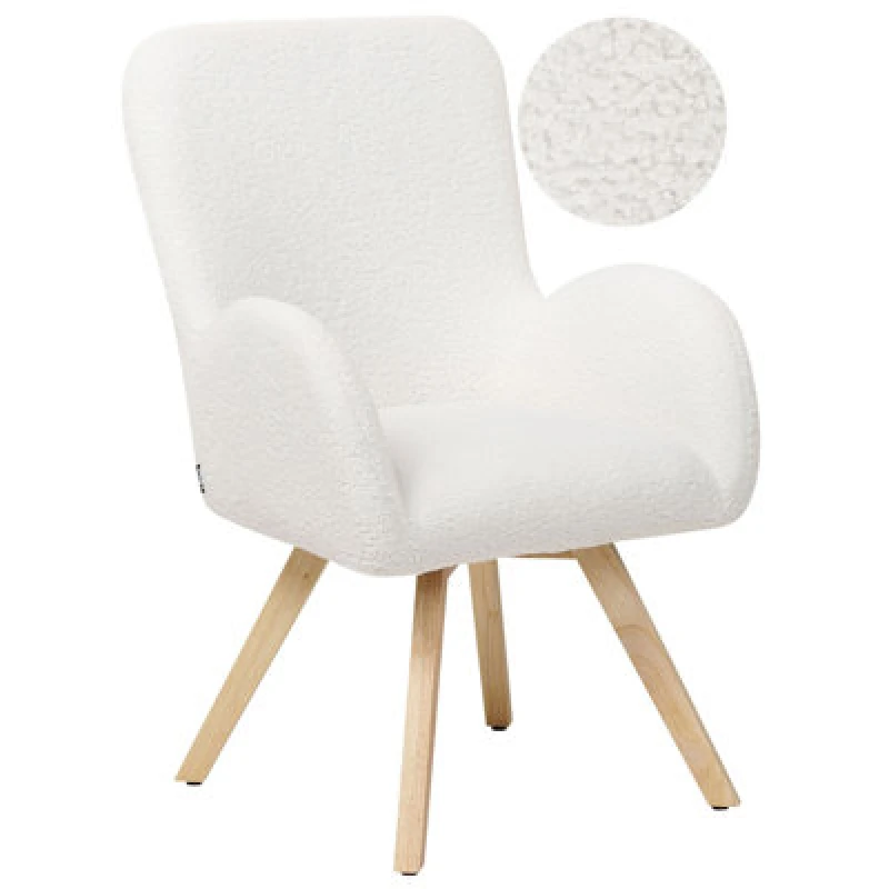Image of Beliani Boucle Armchair White Bjarn