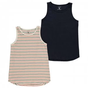 Image of Crafted 2 Piece Jersey Vest Junior Girls - Navy Stripe
