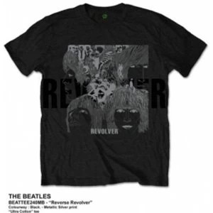 Image of The Beatles Reverse Revolver Mens Black Tshirt: XXL