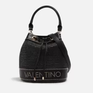 Image of Valentino Float Rattan and Faux Leather Bucket Bag