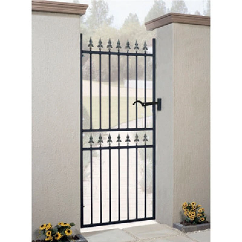 Image of Cannock Gates Corfe Premium Range Spear Top Tall Single Gate - Steel - Fits Gap Of 1067mm X 1778mm High - Electro Galv./black Powder Coated