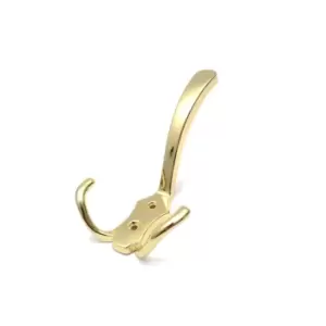 Image of GTV Triple Hat Coat Hanger Hook Door Wall Bath with Fixings - Colour Gold, Pack