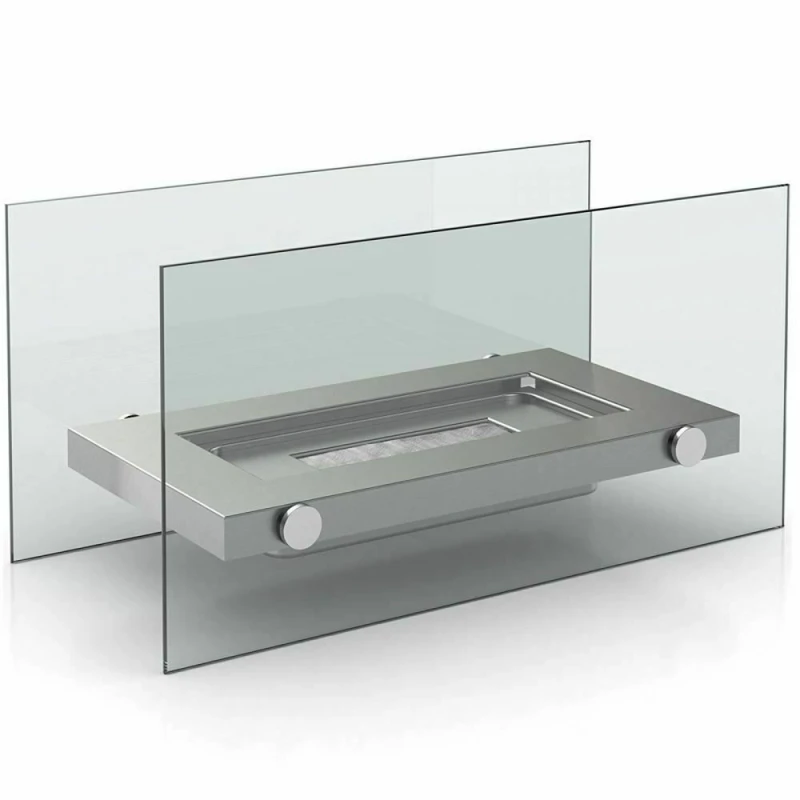 Image of Gr8 Home Bio ethanol fireplace Indoor Outdoor Portable Camping Table Top Fire Burner Silver