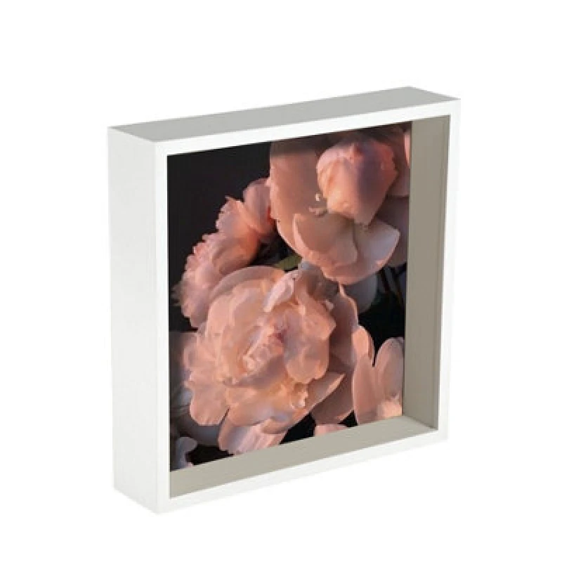 Image of Nicola Spring 3D Deep Box Photo Frame - 10 X 10" - White