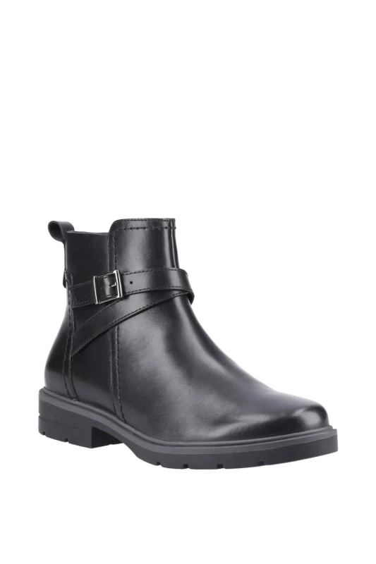 Image of Hush Puppies Womens Tove Buckle Boot in Black Size: 4 Black Female 4