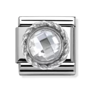 Image of Nomination Classic Silver & Faceted CZ Charm