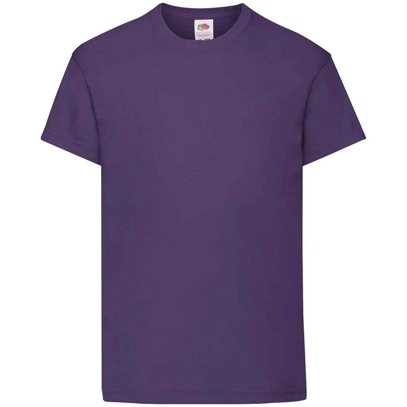 Image of Fruit of the Loom Original Cotton T-Shirt in Purple Size: 3-4 Years Purple Unisex 3-4 Years