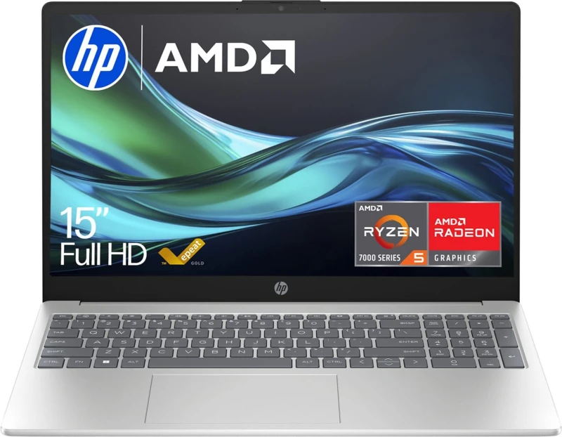 Image of HP 15-fc0049na 15.6" Laptop - AMD Ryzen 5, 512GB SSD, 16GB RAM - Silver