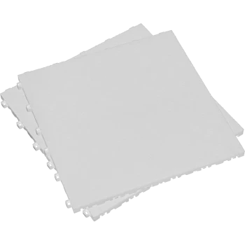 Image of Sealey Anti Slip Polypropylene Floor Tile White 400mm 400mm Pack of 9
