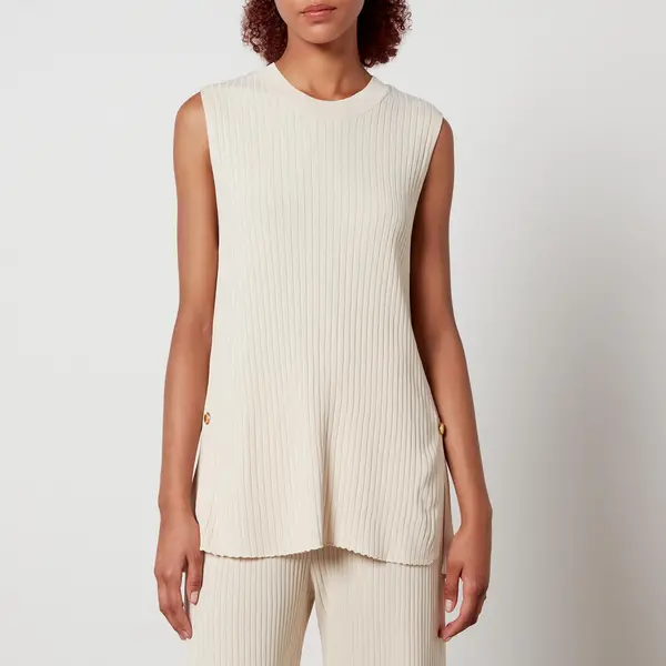 Image of Barbour International Anderson Ribbed Knit Top - UK 12 Grey Tops female LKN1377ST33 UK 12