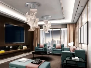 Image of Velos Pendant Light Cluster Drop, Micro Printed, Chromed Metal, Dimmable