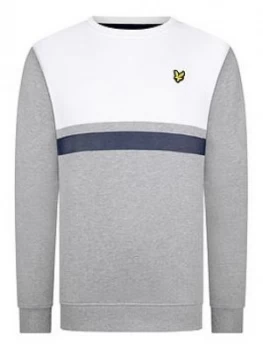 Image of Lyle & Scott Boys Yoke Stripe Crew Sweat - Grey