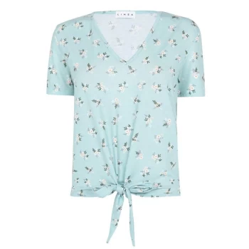 Image of Linea Tie Front T Shirt - Multi