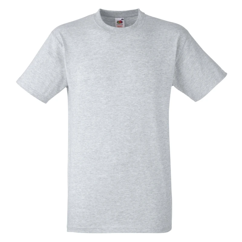 Image of Fruit Of The Loom Fruit of the Loom Men Heavy Weight Belcoro Cotton Short Sleeve T-Shirt in Grey Size: Small Grey S Male 5055747634556