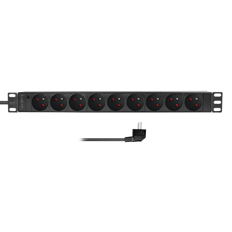 Image of LogiLink 19" PDU 9 x French/Belg. Standard outlet. without switch
