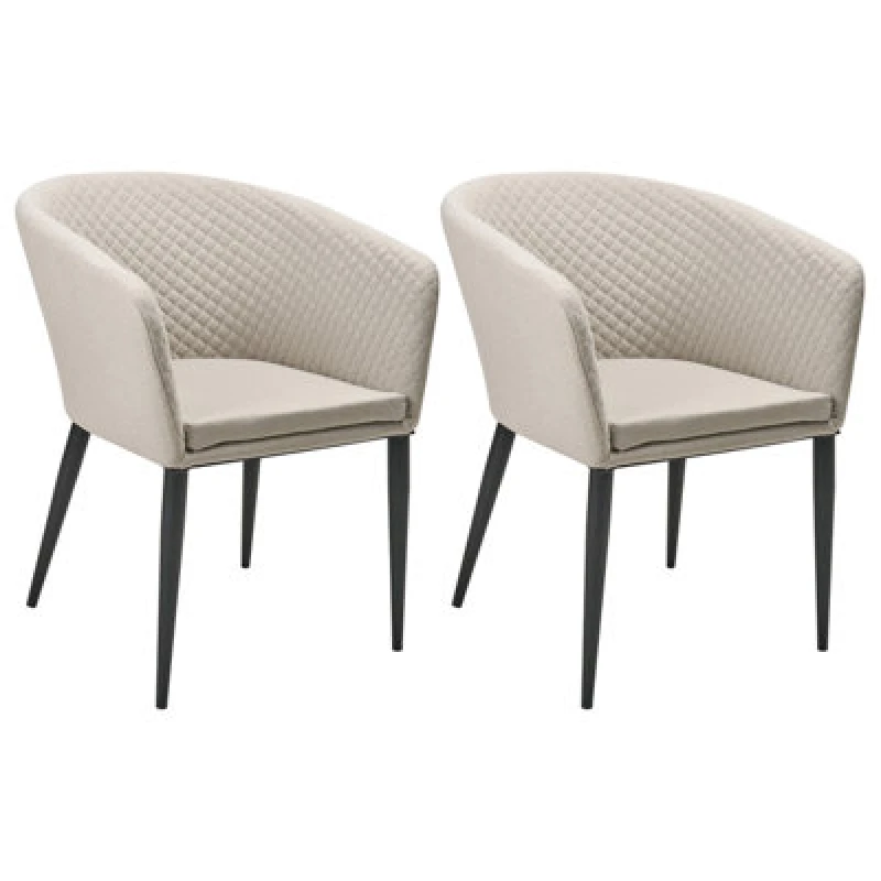 Image of Beliani Set Of 2 Garden Chairs Curgos Fabric Beige