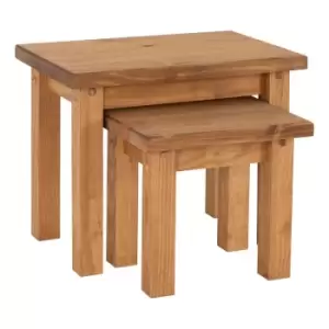 Image of Seconique Tortilla Nest Of 2 Tables - Distressed Waxed Pine