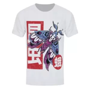 Image of Unorthodox Collective Mens Moth Tattoo T-Shirt (S) (White/Red/Blue)