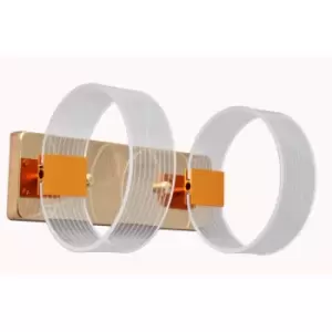 Image of Alicante Integrated LED Wall Lamp Gold 26cm