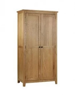 Image of Julian Bowen Marlborough 2 Door Solid Oak/Oak Veneer Wardrobe