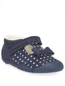 Image of Start-rite Baby Girl Wiggle Shoes - Navy Polka Dot, Navy Polka Dot, Size 2.5 Younger