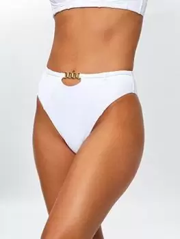 Image of Ann Summers Swim Riviera High Waisted Bikini Bottom - White, Size 24, Women