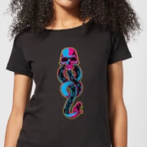 Image of Harry Potter Dark Mark Neon Womens T-Shirt - Black