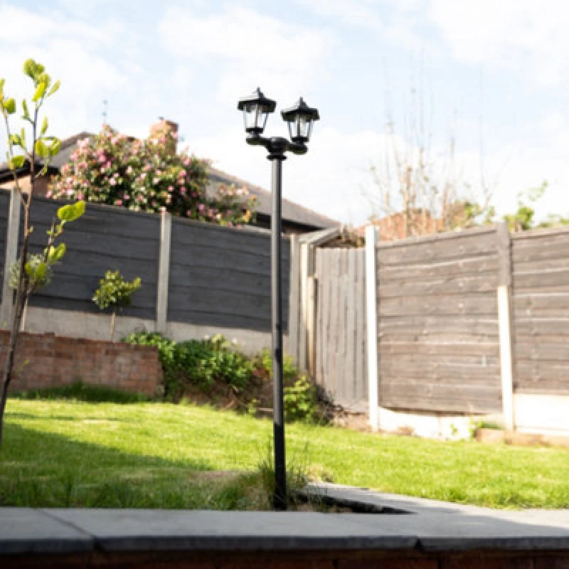 Image of Gardenwize 3 In 1 Solar Powered LED Double Headlamp Garden Post Light Decorative Bright Light