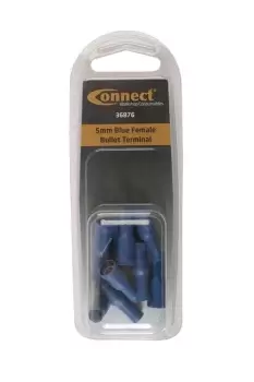 Image of 5mm Blue Female Bullet Terminal Pk 10 Connect 36876