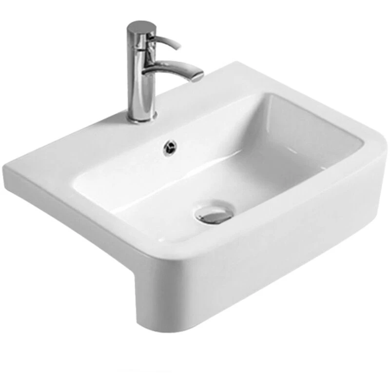 Image of nuie Rect Semi Recess Basin W570xD415xH155mm, White NBV171