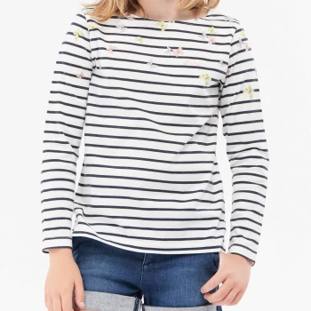 Image of Barbour Girls Bradley Striped Top - Off White - 10-11 Years