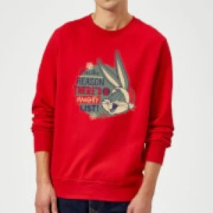 Image of Looney Tunes I'm The Reason There Is A Naughty List Christmas Sweatshirt - Red - S