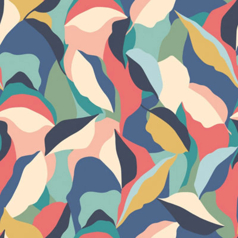 Image of Hoopla Walls Leafy Patchwork Navy Twist Smooth Matt Wallpaper