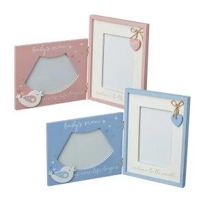 Image of Pink and Blue Toned Fold Up Baby Scan Frames Set of 2 By Heaven Sends