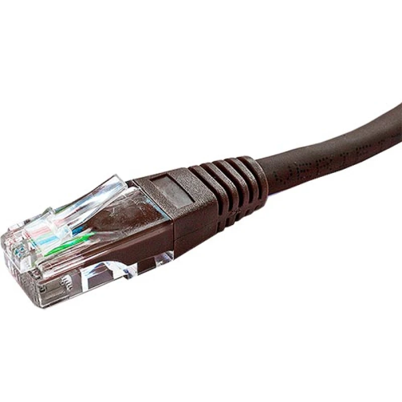 Image of Cablenet 2m Cat5e RJ45 Brown U/UTP PVC 24AWG Flush Moulded Booted Patc