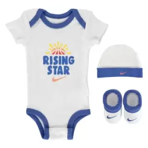 Image of Nike Rising Star Baby Hat/Bodysuit/Boots 3 Pack - White