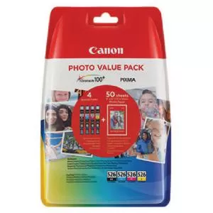 Image of Canon CLI526 Black and Tri Colour Ink Cartridge