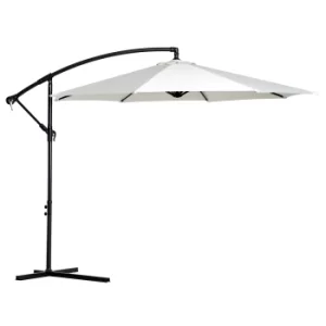 Image of Outsunny 3M Banana Umbrella Parasol-Cream White