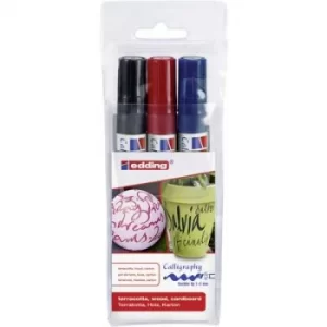 Image of Edding 4-1455-3 E-1455 Paint marker Black, Steel blue, Crimson 1 mm, 5mm 3 pcs/pack