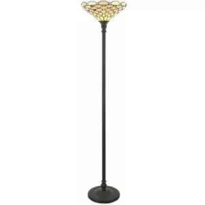 Image of Loops - 1.7m Tiffany Floor Lamp Dark Bronze & Stained Glass Shade Free Standing i00026
