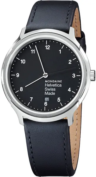 Image of Mondaine Watch Helvetica No1 Regular 40 D - Black MD-135