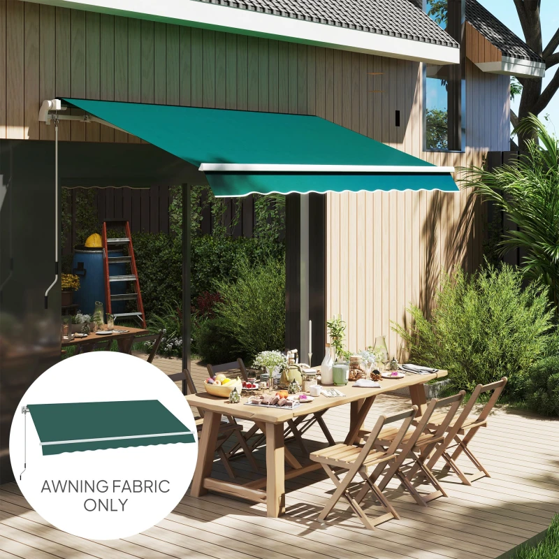 Image of Outsunny Replacement Canopy for 3 x 2.5 m Awning (Fabric Only), Green 840-274V00GN