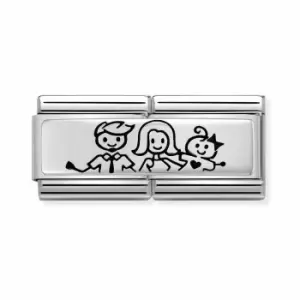 Image of Nomination Classic Silver Family with Baby Girl Double Charm